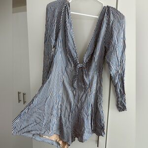 Kimchi Blue Deep V Striped romper